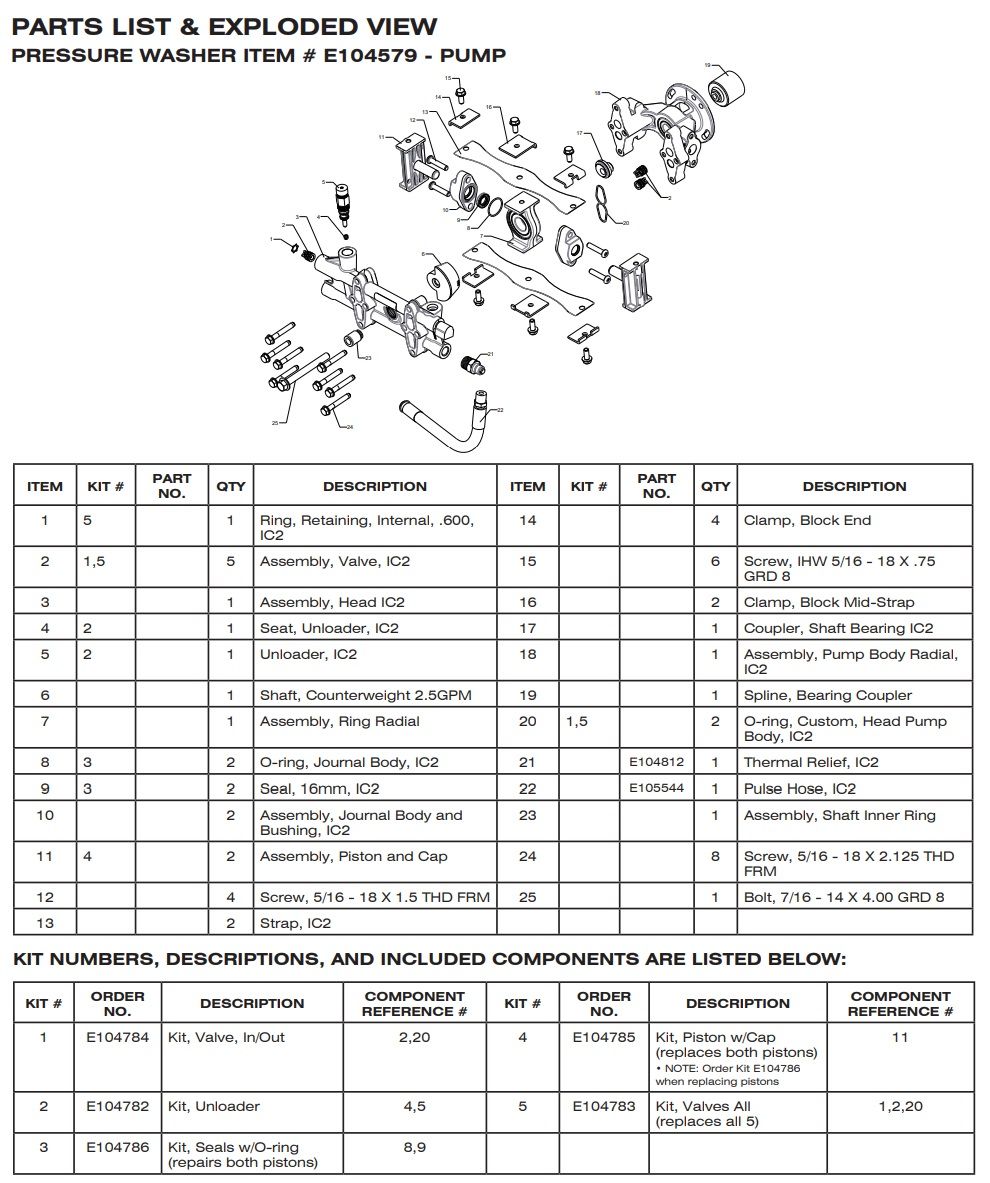 EXCELL E104579 pump parts breakdown and repair